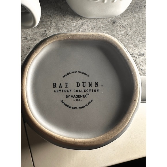 Rae Dunn Other - Rae Dunn Artisan Collection By Magenta Coffee Mug White Embossed Farmhouse 3/$30